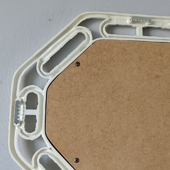 Homco white faux wicker mirror & shelf - Picture 13 of 16